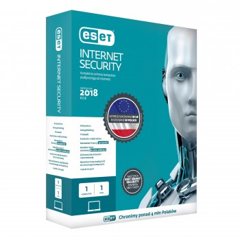 Oprogramowanie ESET Internet Security dla 1 komputera - przedłużenie licencji, 24 m-cy, BOX