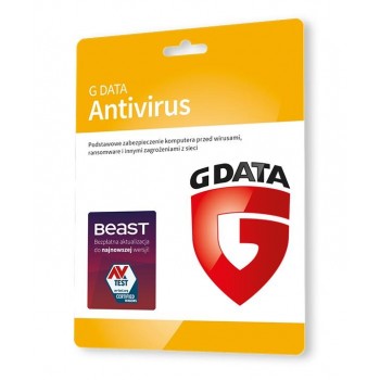 Oprogramowanie GDATA Antivirus 2PC 2lata karta-klucz