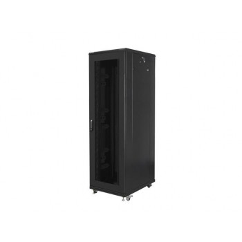 Szafa instalacyjna stojąca 19" 42U 800x800 Drzwi perforowane czarna Lanberg (flat pack)