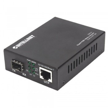Media Konwerter/zasilacz PoE+ Intellinet Gigabit 1000Base-T RJ45 na Slot SFP, 120km