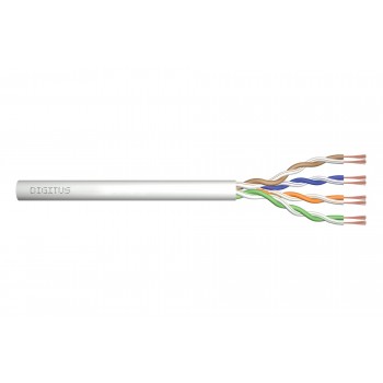 Kabel teleinformatyczny patchcordowy DIGITUS kat.5e, U/UTP, linka, AWG 26/7, PVC, 100m, szary, karton