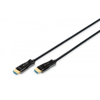 Kabel DIGITUS połączeniowy hybrydowy AOC HDMI 2.0 Premium High Speed Ethernet 4K60Hz UHD HDMI A/HDMI A M/M czarny 15m