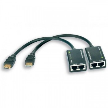 Extender HDMI Techly EXT-E30D po skrętce Cat. 5e/6 do 30m, czarny
