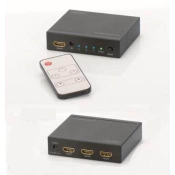 Switch HDMI DIGITUS DS-48304 3-portowy, 4096x2160p 4K UHD 3D, HDCP1.3, z pilotem