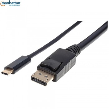Kabel adapter Manhattan USB-C DP Alt Mode na Displayport M/M 2m, czarny