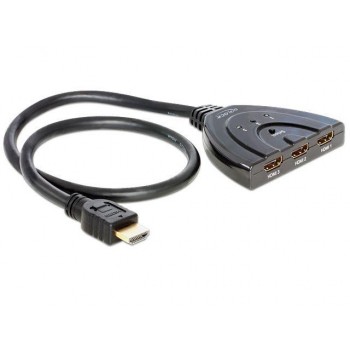 Przełącznik Splitter Delock HDMI 3 urządzenia Bidirectional Black
