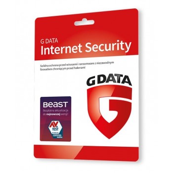 Oprogramowanie GDATA Internet Security 2PC 1rok karta-klucz