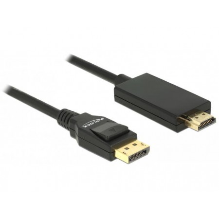 Kabel adapter Delock DisplayPort v1.2A - HDMI M/M 1m 4K czarny