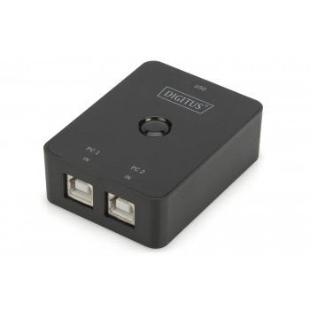 Przełącznik DIGITUS USB 2.0, 2 PC - 1 Urządzenie, samozasilający