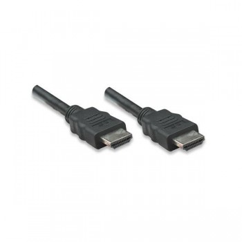 Kabel Manhattan HDMI/HDMI M/M 1.4 Ethernet, niklowane złącza, 10m, czarny
