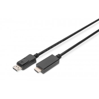 Kabel adapter DIGITUS DisplayPort 1.2 4K 60Hz UHD Typ DP/HDMI A M/M czarny 2m