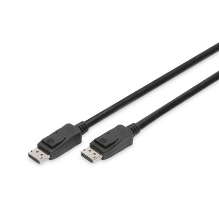 Kabel DIGITUS DisplayPort z zatrzaskami 8K 30Hz UHD Typ DP/DP M/M czarny 5m