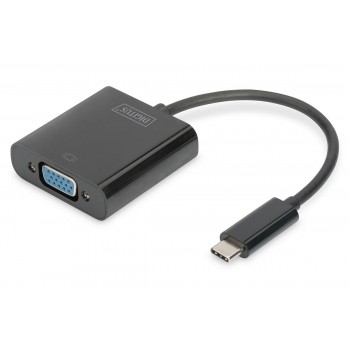 Kabel adapter DIGITUS VGA 1080p FHD na USB 3.1, czarny, 0,15m