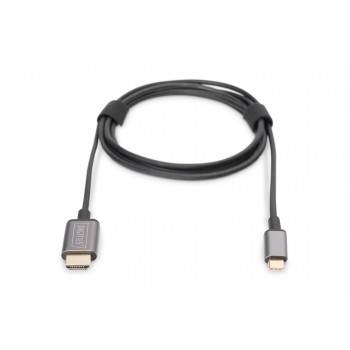 Kabel adapter DIGITUS USB Typ C 3.1 na HDMI 4K 30Hz metalowa obudowa HQ czarny 1,8m
