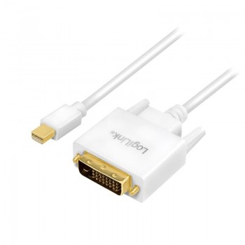 Kabel adapter LogiLink CV0138 Mini DisplayPort - DVI, biały, 3m