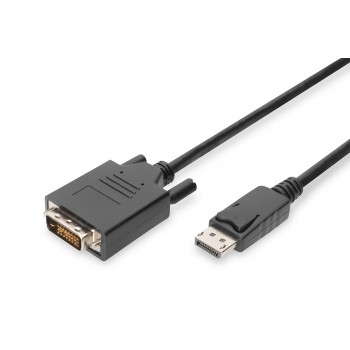 Kabel adapter DIGITUS DisplayPort z zatrzaskiem 1080p 60Hz FHD Typ DP/DVI-D (24+1) M/M 2m