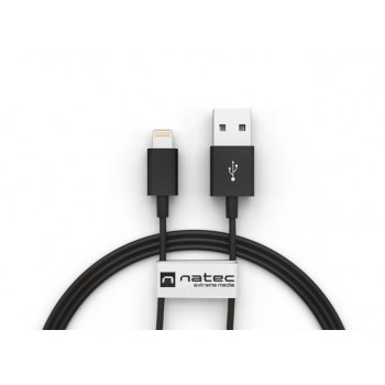 Kabel Natec Lightning(M) - USB-A(M) 1,5m czarny MFi