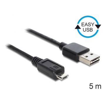 Kabel Delock USB Micro AM-MBM5P EASY-USB 2.0 5m Black