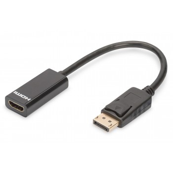 Kabel adapter DIGITUS DisplayPort, DP-HDMI typA, M/Ż 0,15m, DP 1.2