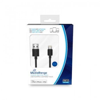 Kabel USB 2.0 MediaRange MRCS180 USB 2.0/Lightning, 3,0m, czarny