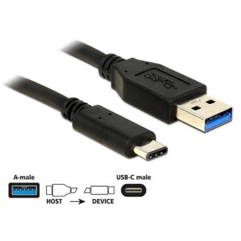 Kabel Delock USB-C - USB-A 3.1 Gen 2 0,5m czarny