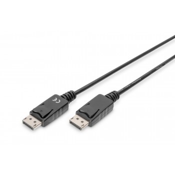 Kabel DisplayPort DIGITUS z zatrzaskami 1080p 60Hz FHD Typ DP/DP M/M czarny 5m