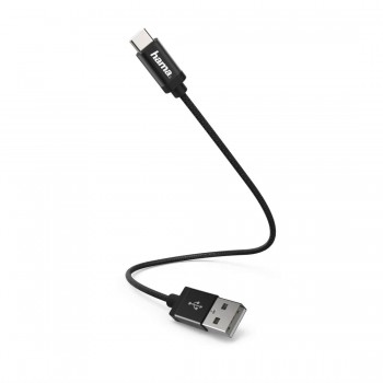 Kabel USB 2.0 Hama Data A (M) - Type-C (M), 0,2m, czarny