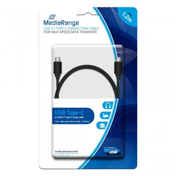 Kabel USB 3.0 MediaRange MRCS161 USB 3.0 Type-C/USB 3.0 Type-C, 1.2m, czarny