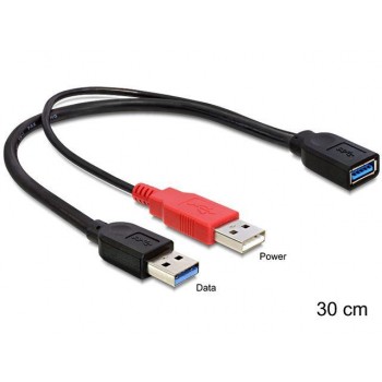Kabel Delock USB 2x AM-AF 3.0 0,3m