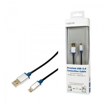 Kabel USB 2.0 LogiLink Premium BUAM210 USB A USB B micro 1m