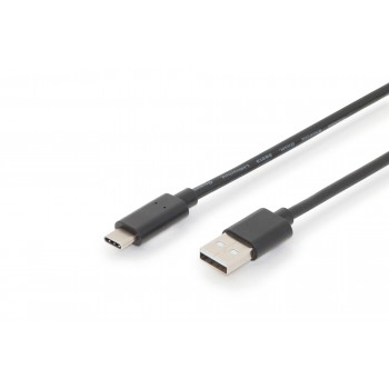 Kabel USB 2.0 DIGITUS HighSpeed Typ USB C/A M/M czarny 3m