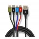 Kabel USB iBOX multi 4w1: 2x USB-C, micro USB, Ligtning - kolorowy