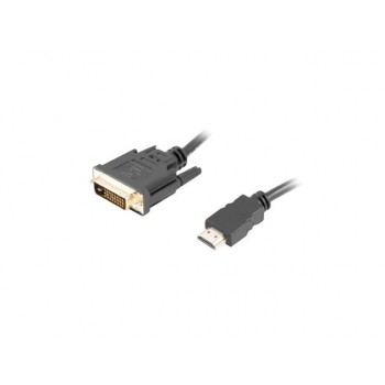 Kabel adapter Lanberg HDMI(M) - DVI-D(M)(24+1) 3m Dual Link pozłacane styki 4K 30 Hz czarny