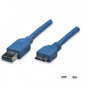 Kabel USB Techly USB 3.0 Super Speed, A-męski, Micro B-męski, 0,5m, niebieski ICOC