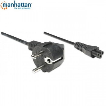 Kabel zasilający Manhattan koniczynka 1,8m, czarny ICOC