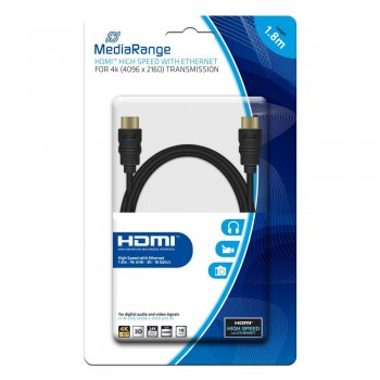 Kabel HDMI MediaRange MRCS156 HDMI/HDMI with Ethernet, 1.8m, czarny