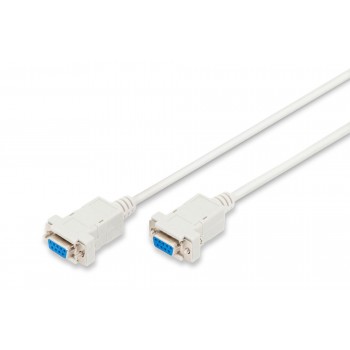 Kabel szeregowy DIGITUS 9pin /Ż - 9pin /Ż null-modem 3m biały