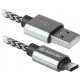 Kabel USB Defender AM-TYPE C 1m 2,1A biało-czarny