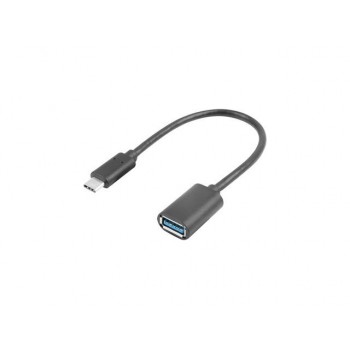 Kabel USB 3.1 Lanberg USB type-C(M) 3.1 - USB-A(F) 0,15m czarny
