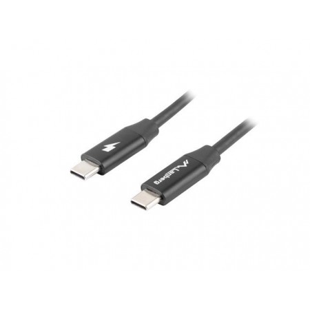 Kabel USB 2.0 Lanberg Type-C M/M 0,5m czarny premium QC 4.0 PD