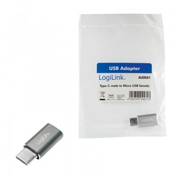 Adapter LogiLink AU0041 USB-C na Micro USB srebrny