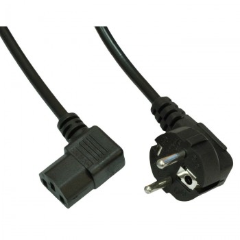 Kabel zasilający Akyga AK-PC-12A CEE 7/7 - IEC C13 kątowy 250V 10A 3m