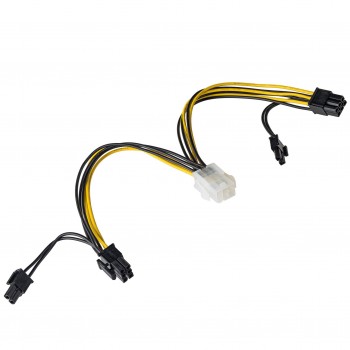 Kabel adapter Akyga AK-CA-55 PCI Express 6 pin (F) / 2x 8 (6+2) pin (M) 0,15m