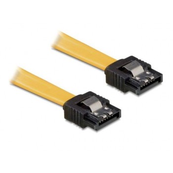 Kabel SATA II Delock 0,3m z zatrzaskami metalowymi żółty