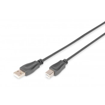 Kabel drukarkowy USB DIGITUS 2.0 A/M - USB B/M, 1,8m, miedź, czarny