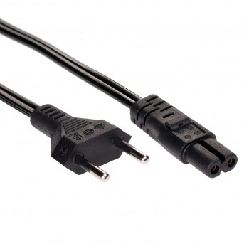 Kabel zasilający Akyga AK-RD-04A do notebooka 2pin ósemka IEC C7 0,5m wtyk EU