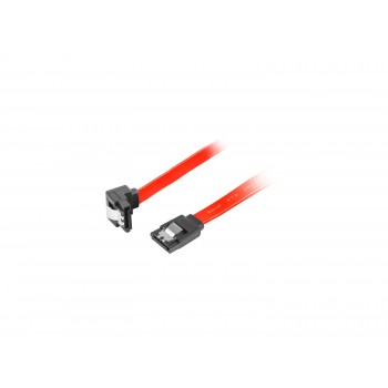 Kabel SATA Lanberg DATA II (3Gb/s) F/F 1m kątowy metalowe zatrzaski czerwony