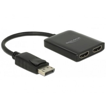 Splitter video Delock DisplayPort 1.2 - 2x HDMI 4K na kablu 0,25m