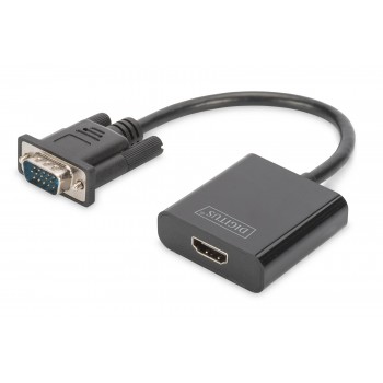 Kabel adapter DIGITUS VGA do HDMI 1080p FHD audio 3.5mm MiniJack