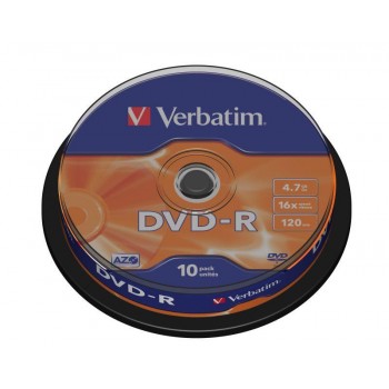 DVD-R Verbatim x16 4.7GB Matt Silver (Cake 10)